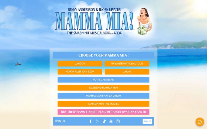Screenshot of mamma-mia.com