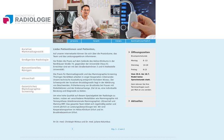 Screenshot of mammadiagnostik-erfurt.de