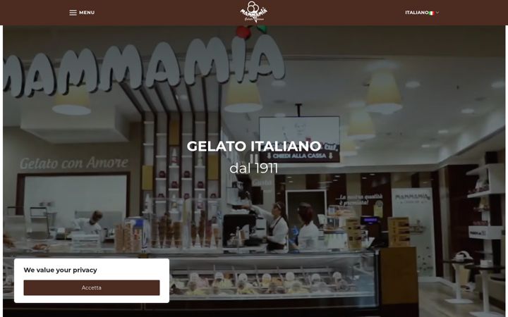 Screenshot of mammamiagelatoitaliano.com