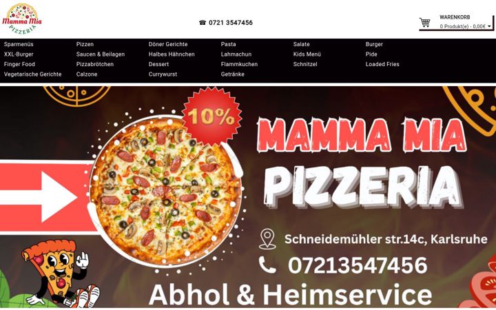 Screenshot of mammamiakarlsruhe.de
