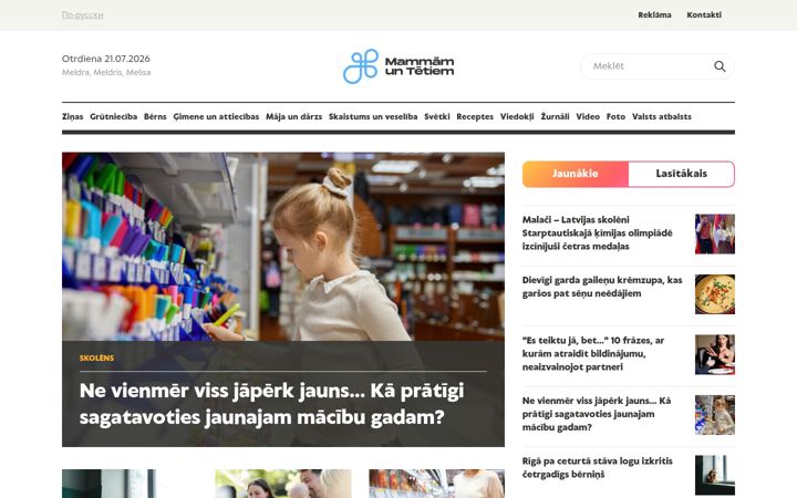 Posnetek zaslona mammamuntetiem.lv