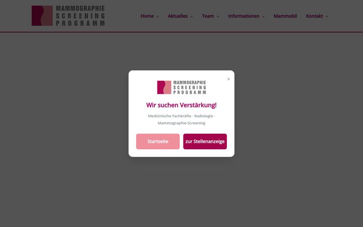 Screenshot of mammascreening-hildesheim.de