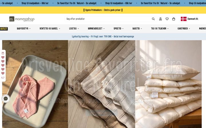 Screenshot of mammashop.dk