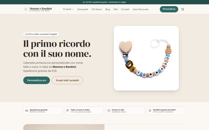 Snimka zaslona za mammeebambini.com