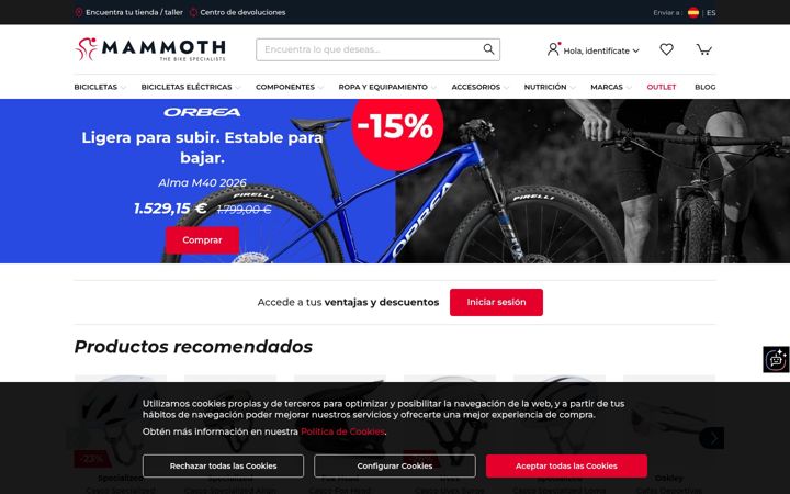 Screenshot of mammothbikes.com