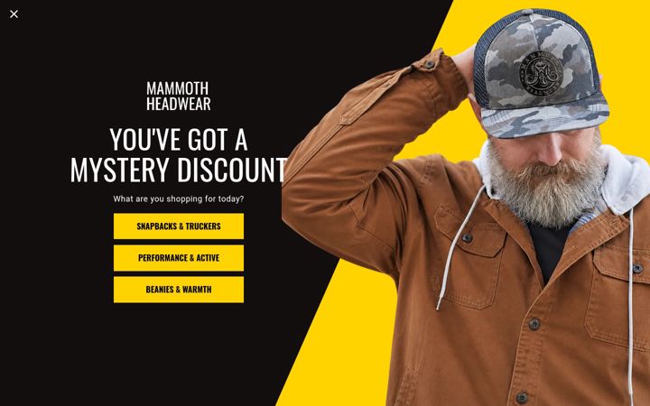 Screenshot of mammothheadwear.com