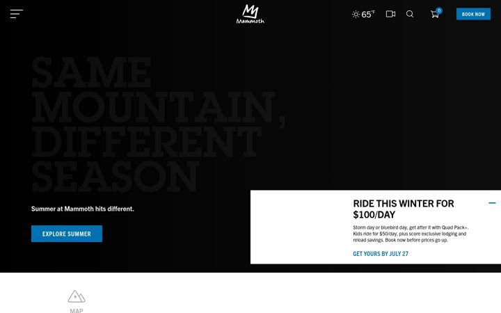 Screenshot of mammothmountain.com