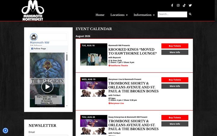 Screenshot of mammothnw.com