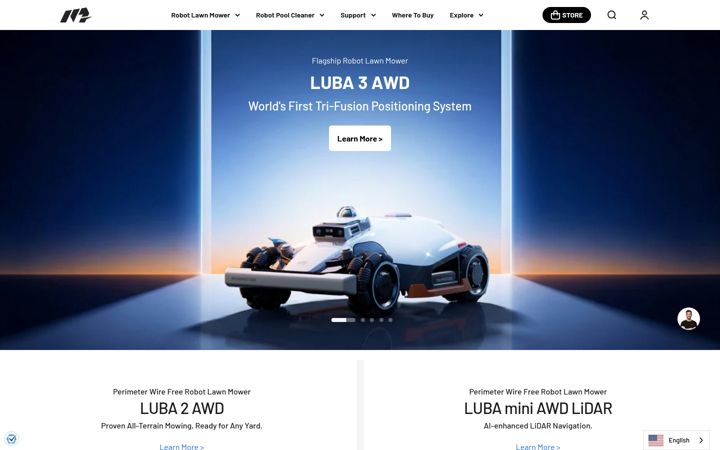 Kuvakaappaus sivustosta mammotion.com