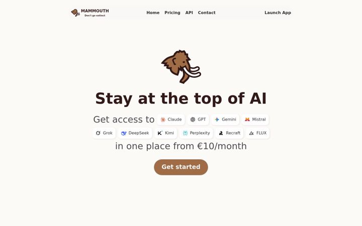 Screenshot of mammouth.ai