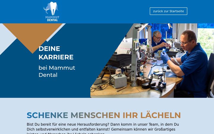 Screenshot of mammut-dental-karriere.de