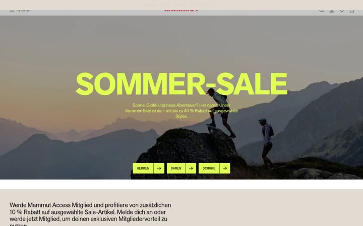 Screenshot of mammut.ch