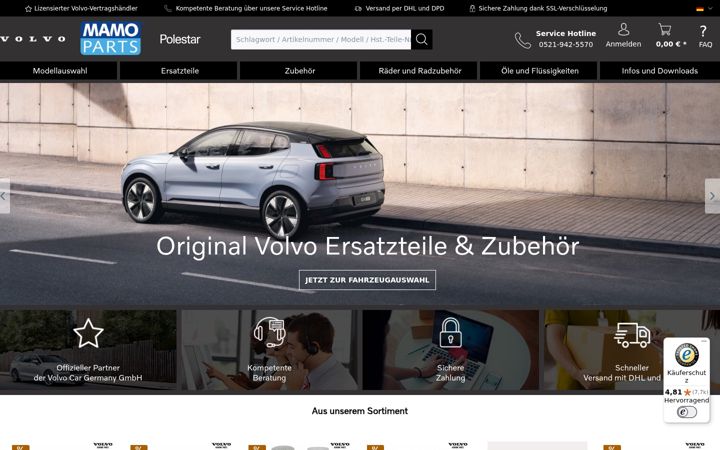 Screenshot of mamoparts.com