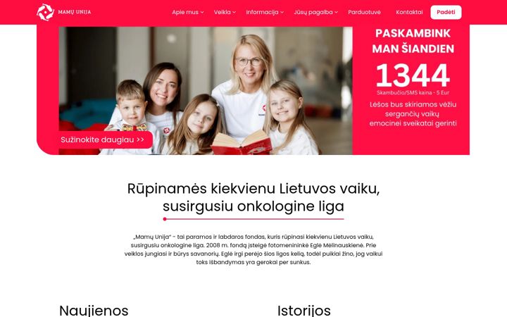 Екранна снимка на mamuunija.lt