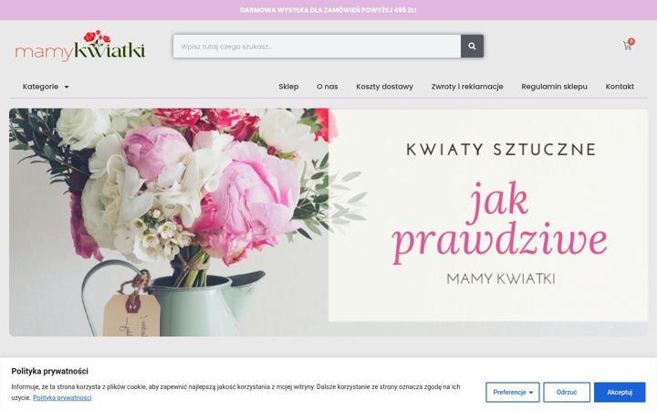 Screenshot of mamykwiatki.pl