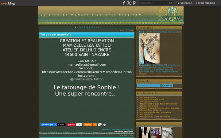 Screenshot of mamzelleiza.fr