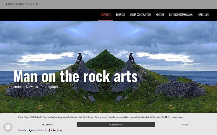 Screenshot of man-on-the-rock-arts.de