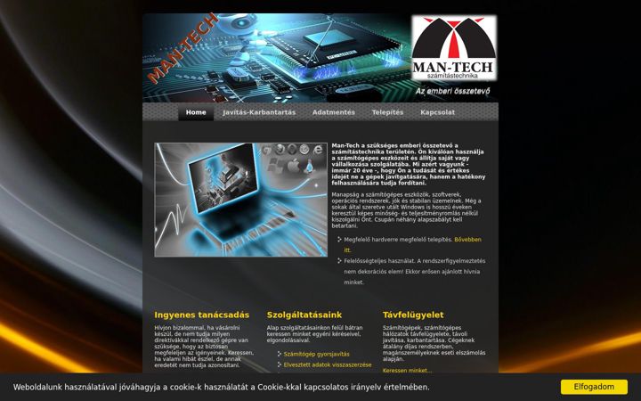 Screenshot of man-tech.hu