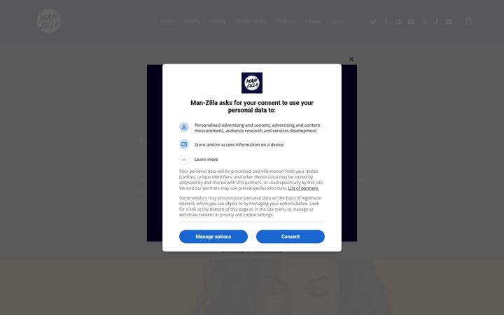 Screenshot of man-zilla.com