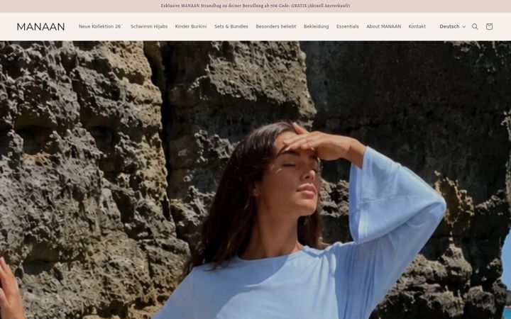 Screenshot of manaan-shop.com