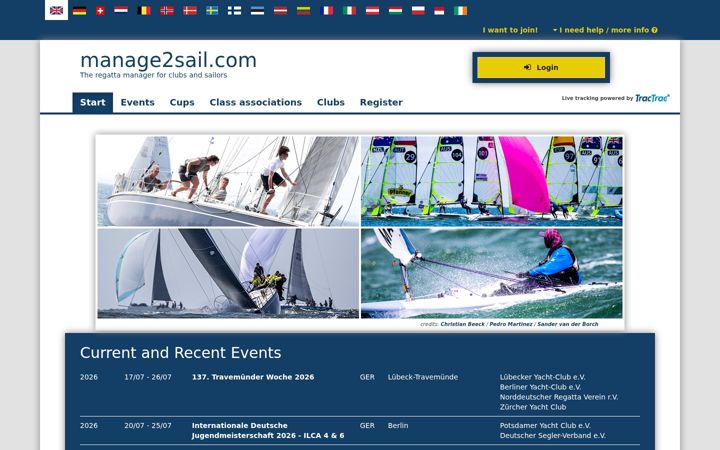 Screenshot of manage2sail.com