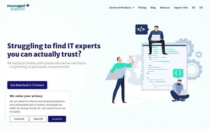 Screenshot of managed-experts.com