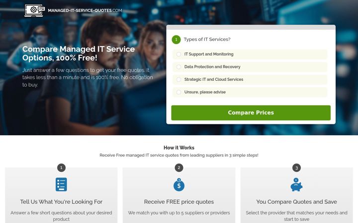 Screenshot of managed-it-service-quotes.com