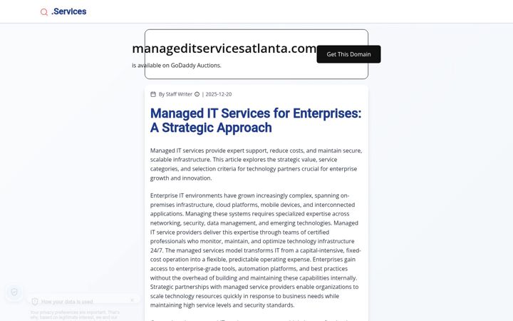 Screenshot of manageditservicesatlanta.com