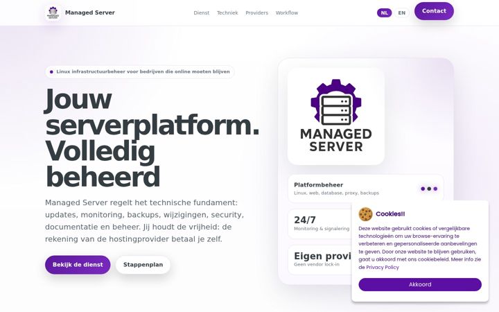 Screenshot of managedserver.info