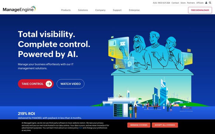 Screenshot of manageengine.com.au