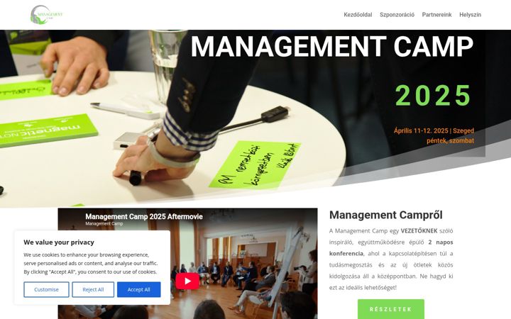 Screenshot of managementcamp.hu