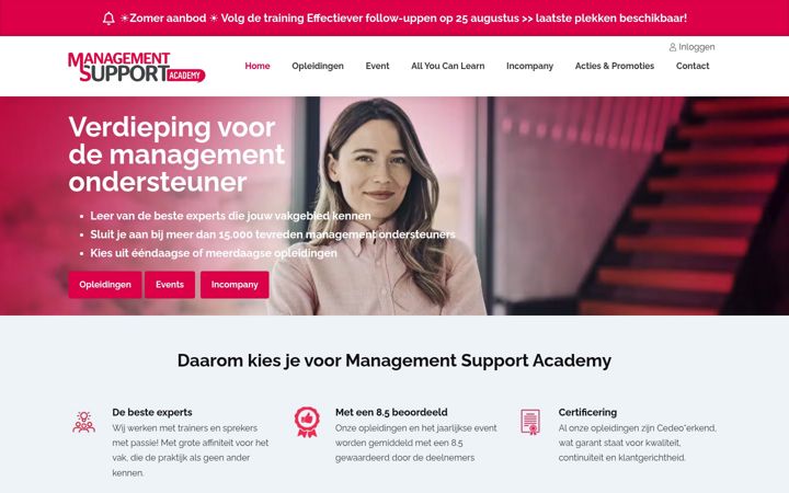 Screenshot of managementsupportacademy.nl