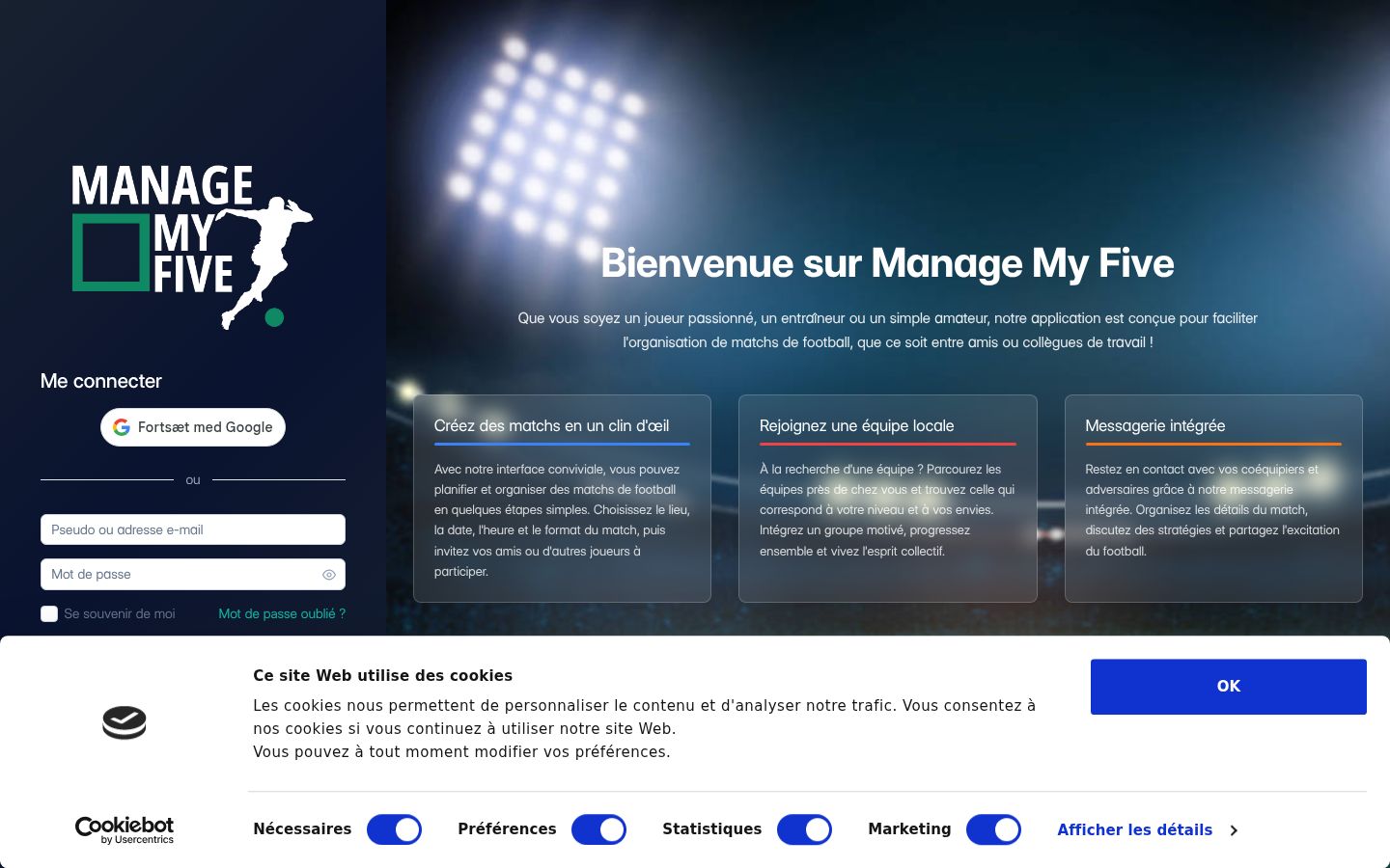 Screenshot del banner di consenso mostrato prima di qualsiasi interazione