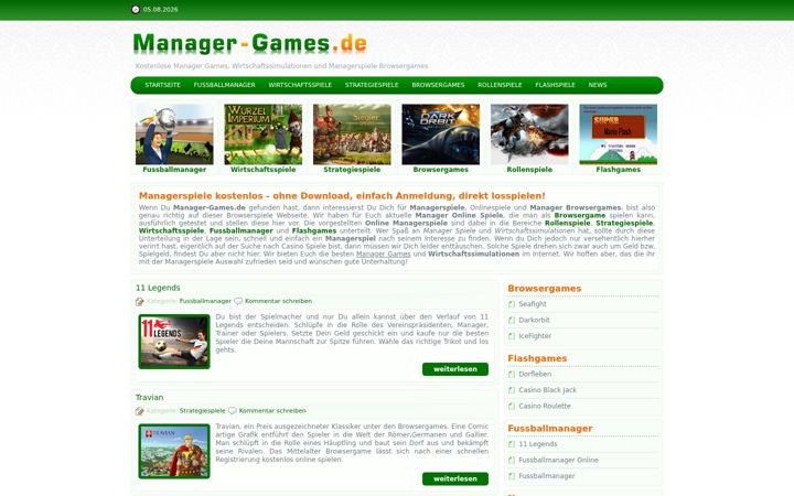 Screenshot of manager-games.de