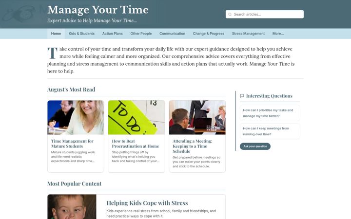 Screenshot of manageyourtime.co.uk