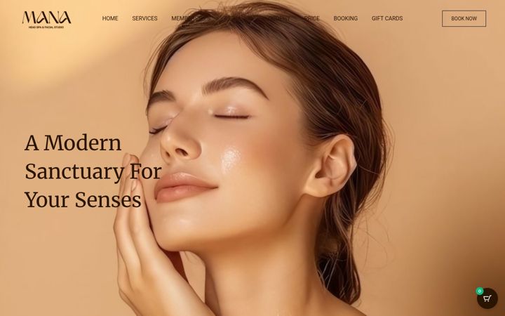 Screenshot of manaheadspa.com