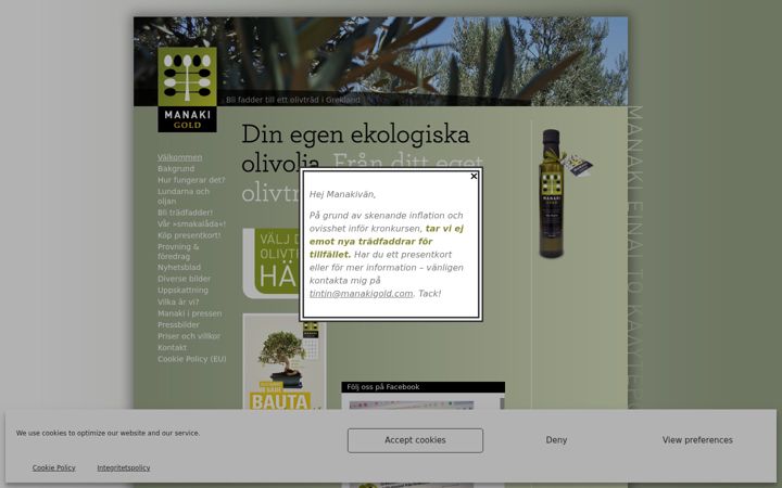 Screenshot of manakigold.com