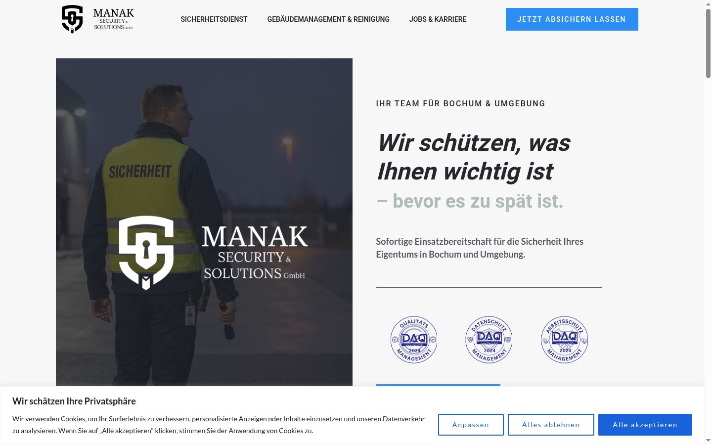 Screenshot del banner di consenso mostrato prima di qualsiasi interazione