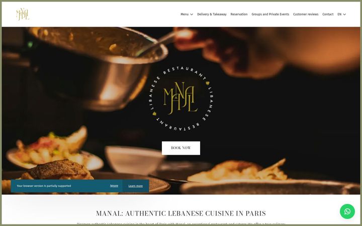 Screenshot of manalrestaurant.fr