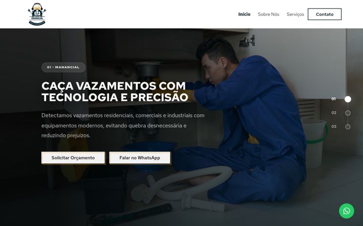 Screenshot of manancialcacavazamentos.com.br