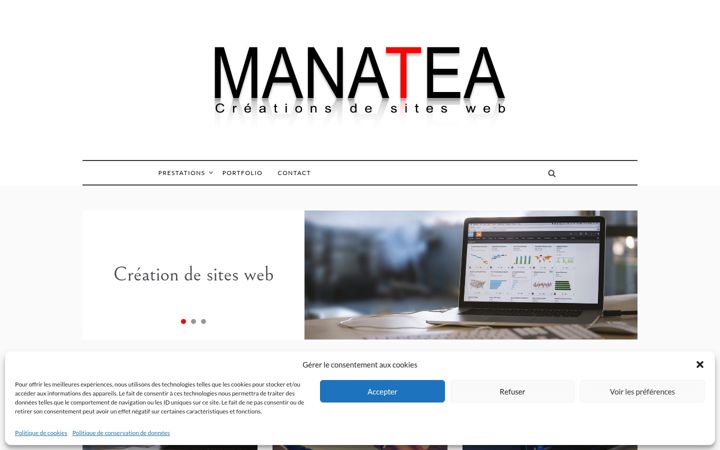Screenshot of manatea.fr