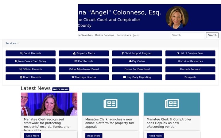Screenshot of manateeclerk.com