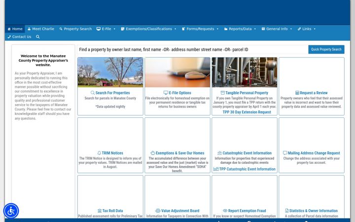 Screenshot of manateepao.gov