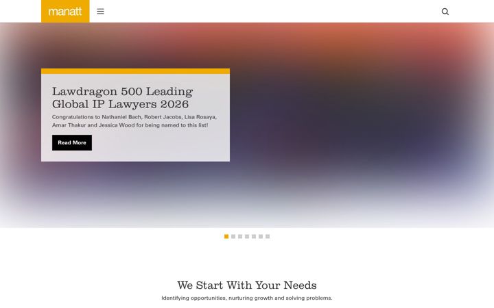 Screenshot of manatt.com