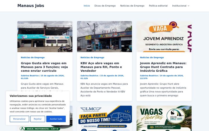 Screenshot of manausjobs.com.br