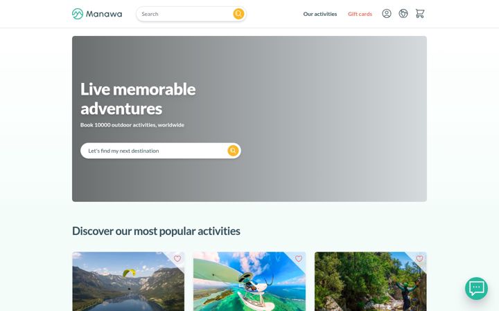 Screenshot of manawa.com