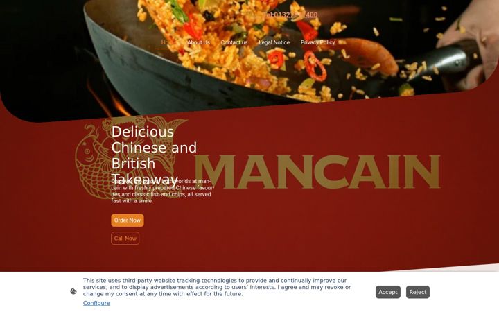 Screenshot of mancaintakeaway.com