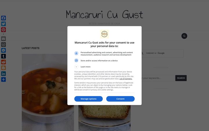 Screenshot of mancaruricugust.ro