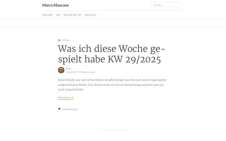 Screenshot of mancave.de