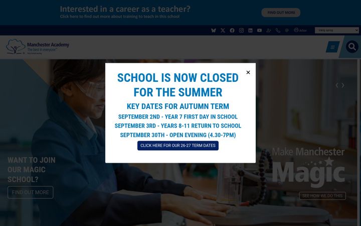 Screenshot of manchester-academy.org